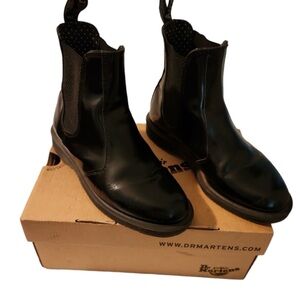 Dr. Martens AirWair Flora Black Polished Smooth Boot Size 7